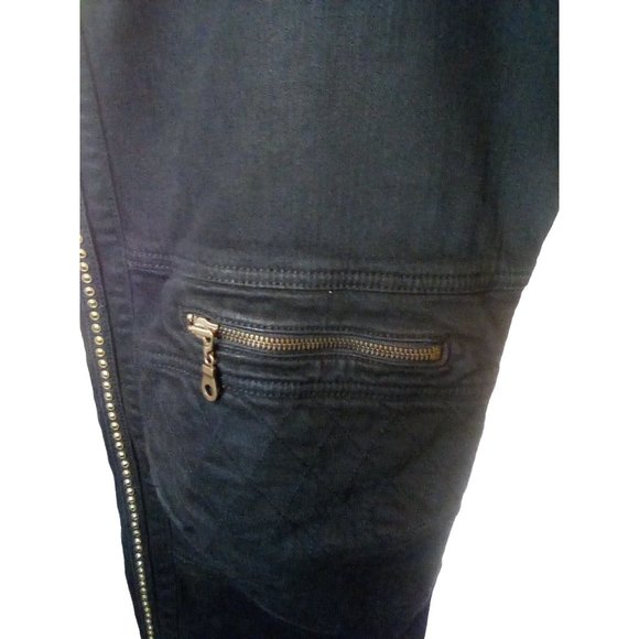 Robin's Jeans Rare loaded Mens Black/Gold Embellished Racer Jeans size 40 - Picture 3 of 10